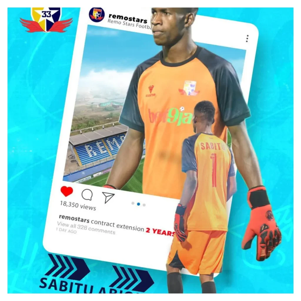 NPFL: Remo Stars extend Abiola’s contract until 2027 || Peakvibez.com